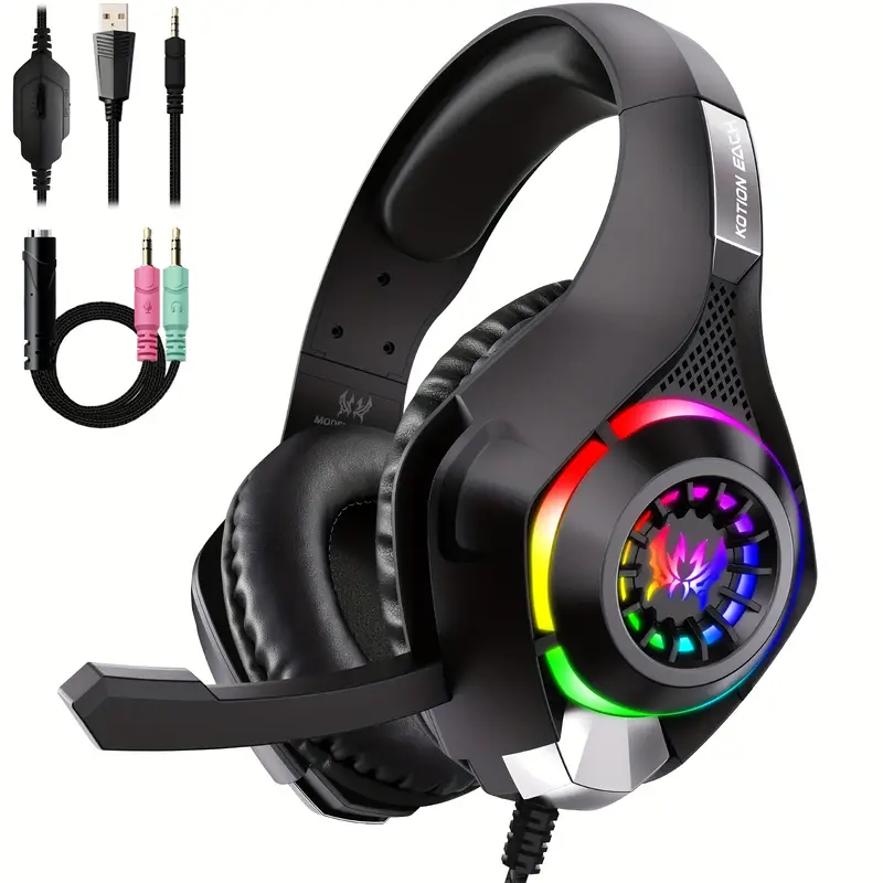 Gaming Headset Rgb - PC, PS4, PS5용 게이밍 헤드셋, 노이즈