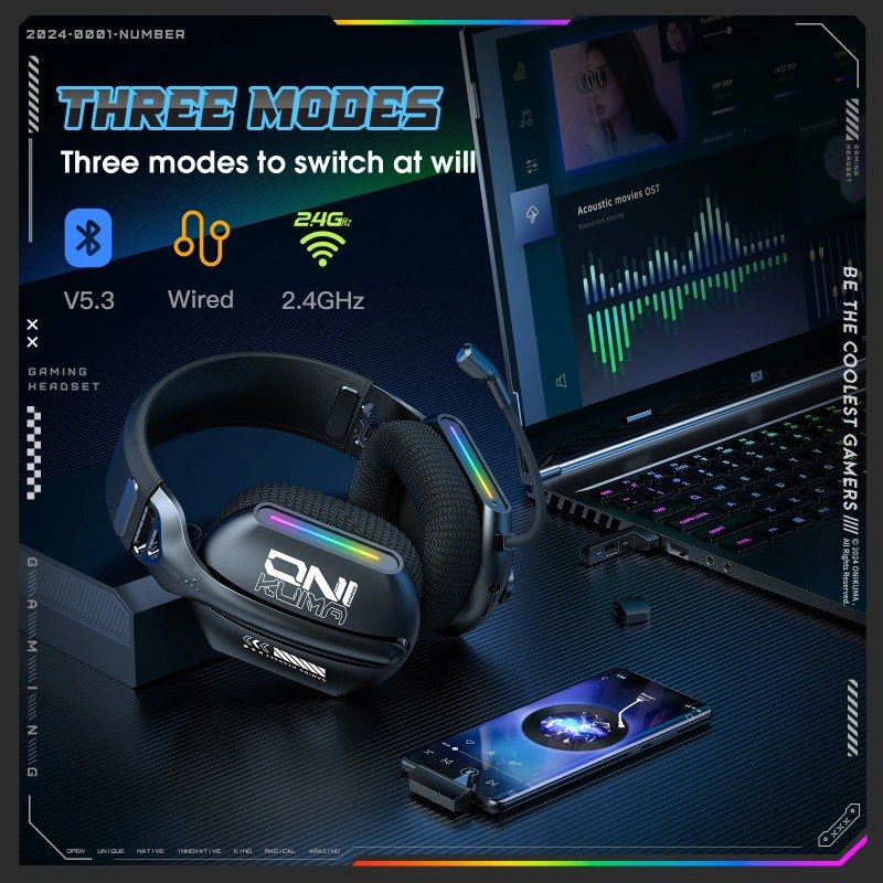ONIKUMA GT808 무선 게임용 헤드셋 트라이 모 - Gaming Headset Rgb 리뷰 및 가격